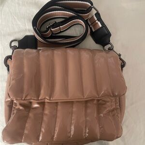 THINK ROYLN Glossy Beige Crossbody Bag